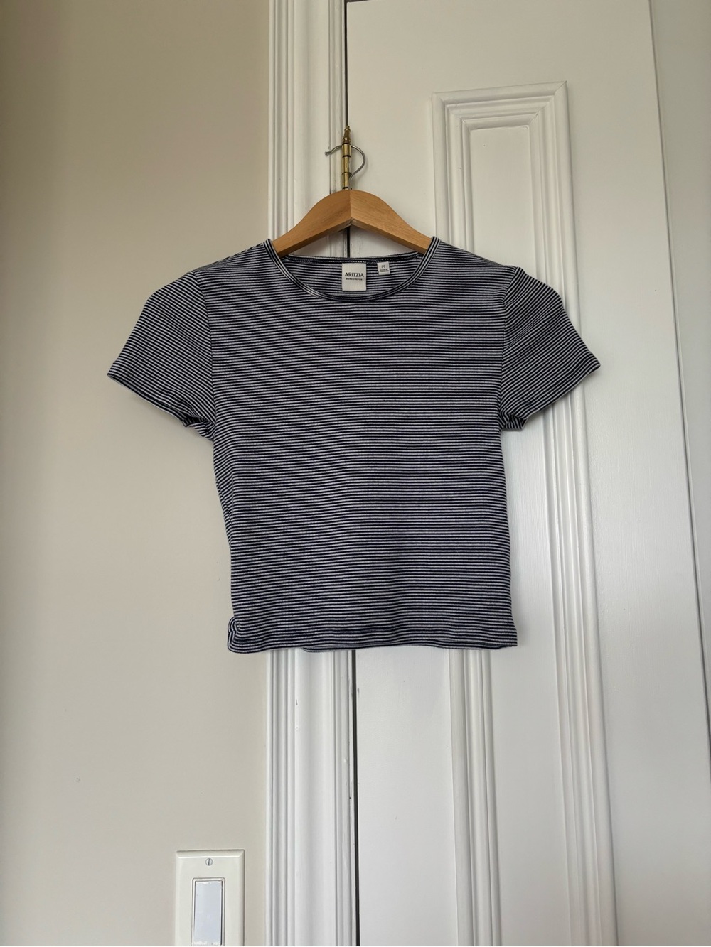 Aritzia Homestretch Cropped Striped T shirt